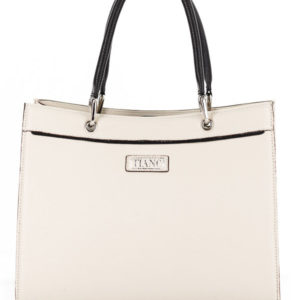 Tiano Collection Handbag Roma Saddler Color Beige and Black Front