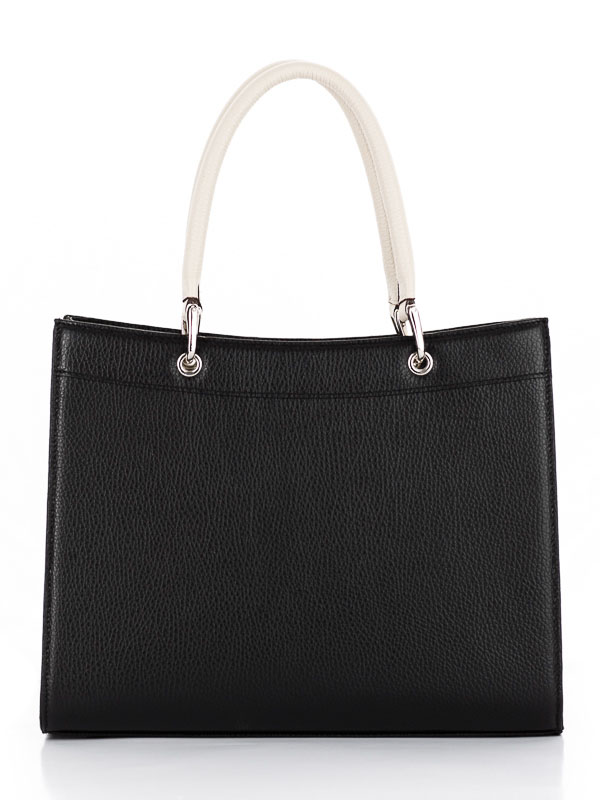 Tiano Collection Handbag Roma Saddler Color Black and Beige Back