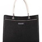 Tiano Collection Handbag Roma Saddler Color Black and Beige Front