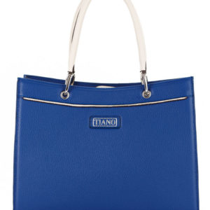 Tiano Collection Handbag Roma Saddler Color Bluette and Beige Front