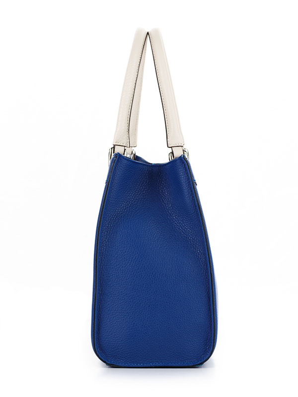 Tiano Collection Tasche Roma Saddler Farbe Bluette und Beige Seite B